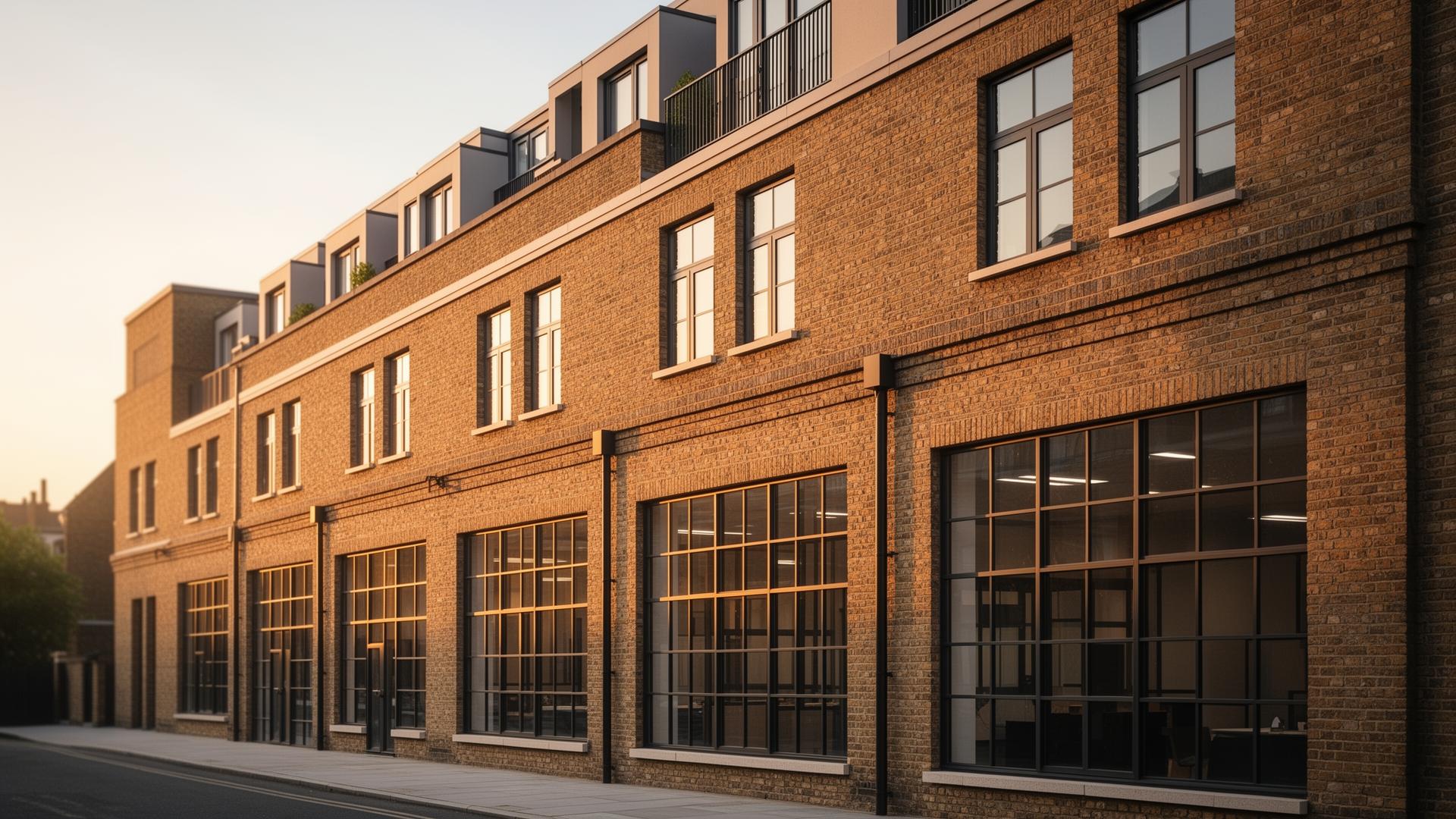 UK high-street parade with retail units below and offices above representing mixed landlord risk