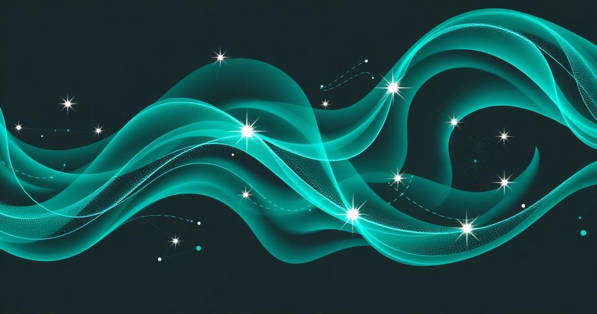 Abstract teal generative waveforms representing generative AI product insurance