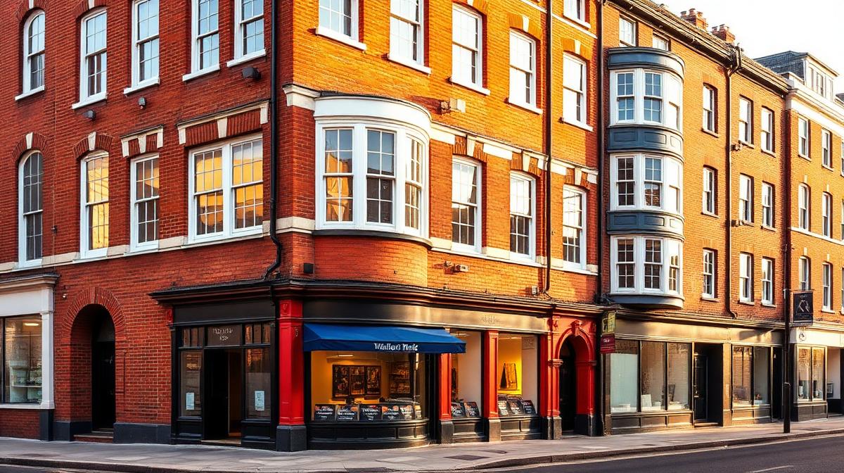 Mixed use building with ground floor commercial premises and residential flats above